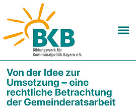 Banner "Von der Idee zur Umsetzung – eine rechtliche Betrachtung der Gemeinderatsarbeit"