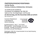 Logo Photographische Positionen - Auf der Suche - Inneres, Anderes, Unbekanntes, Vertrautes