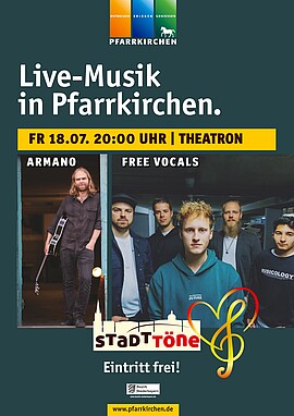 Banner StadtTöne: ARMANO und FREE VOCALS