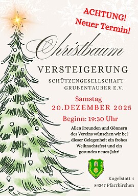 Banner Christbaumversteigerung Grubentauber Schützen