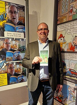 Banner Vortrag "Mit Donald, Mickey und Co. in die Antike"