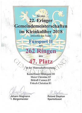 Banner Gemeindemeisterschaft im Kleinkaliber schießen