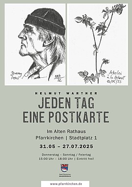Banner Ausstellung von Helmut Wartner - "Jeden Tag eine Postkarte"