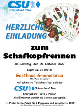 Banner Schafkopfrennen