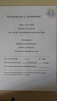 Banner 1. Sommerfest