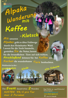 Banner Alpaka Wanderung mit Kaffee -Klatsch