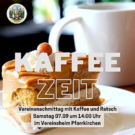 Banner Vereinsnachmittag mit Kaffee und Ratsch