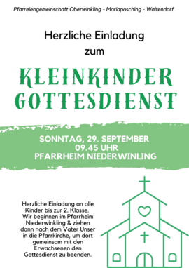 Banner Kleinkindergottesdienst in Niederwinkling