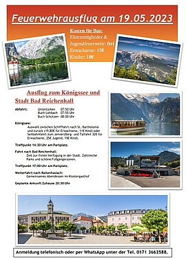 Banner Feuerwehrausflug der Feuerwehr Buch zum Königssee und Bad Reichenhall