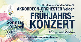 Banner Frühjahrskonzert des Akkordeonorchesters Velden/Vils