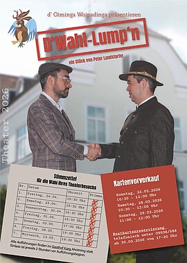 Banner Theateraufführung D' Wahl-Lump'n