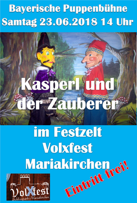 Banner 2. Schlosspark VolXfest Mariakirchen mit "Bubble Soccer Turnier", Kinderkasperltheater „Bayerische Puppenbühne“,Kinder Schminken, Public Viewing Fussball WM Deutschland – Schweden, Partynight mit Showband „Saxndi“ 