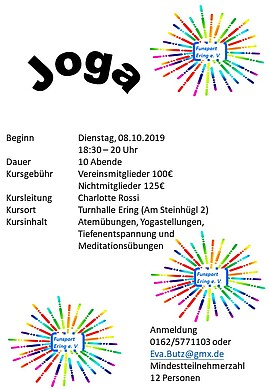 Banner 1. Yogakurs