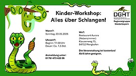 Banner Kinder-Workshop: Alles über Schlangen! 