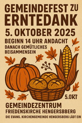 Banner Entedankfest der Evang.- Luth. Kirchengemeinde Hengersberg am 05.10.2025