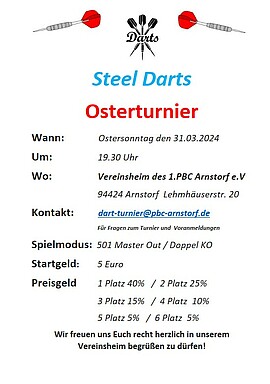 Banner Steel Darts - Osterturnier 2024