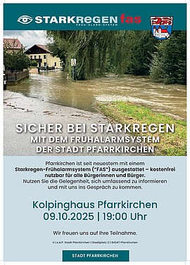 Banner Starkregen Frühalarmsystem (FAS) - Sicher bei Starkregen