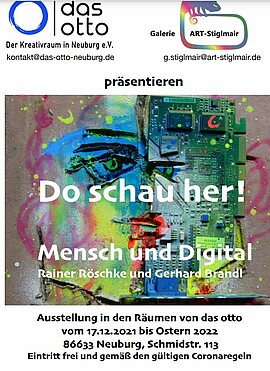Banner Finissage "Do schau her! Mensch und Digital" mit Jazzband
