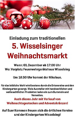 Banner 5. Wisselsinger Weihnachtsmarkt 