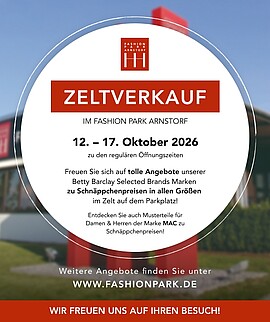 Banner Zeltverkauf