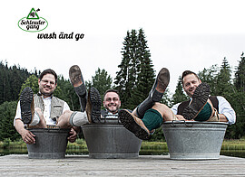 Banner Musikkabarett Schleudergang "wash änd go"