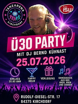 Banner Ü30 Party mit DJ Bernd KÜHNAST
