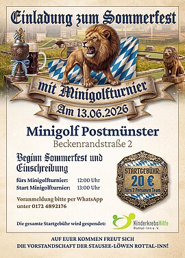 Banner Sommerfest mit Minigolfturnier