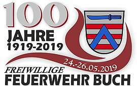 Banner 100jähriges Gründungsfest mit Fahnenweihe der FF Buch