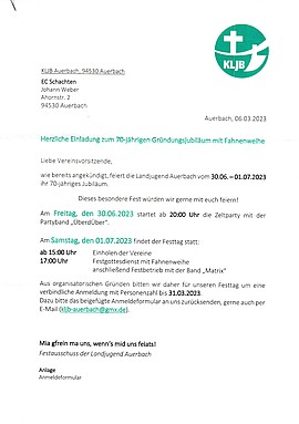 Banner Gründungsfest Landjugend Auerbach