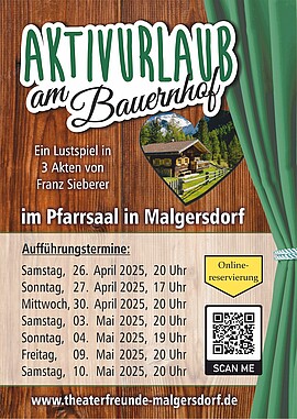 Banner Theateraufführung "Aktivurlaub am Bauernhof"