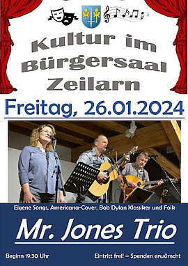 Banner Kultur im Bürgersaal - Mr. Jones Trio