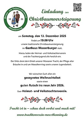 Banner Traditionelle Christbaumversteigerung