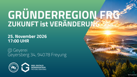 Banner Gründerregion FRG | ZUKUNFT ist VERÄNDERUNG