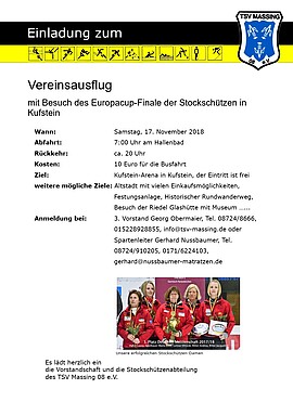 Banner Vereinsausflug nach Kufstein