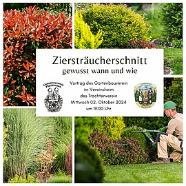 Banner Vortrag Gartenbauverein „Ziersträucherschnitt – gewusst wann und wie“