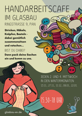 Banner HANDARBEITSCAFÉ im GLASBAU - VERLÄNGERT 