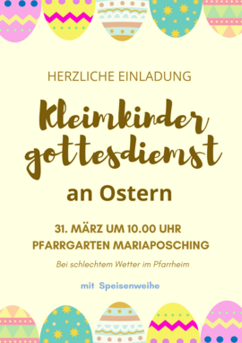 Banner Kleinkindergottesdienst an Ostern in Mariaposching