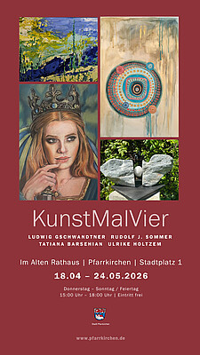 Banner Ausstellung der Künstlergemeinschaft "KunstMalVier"
