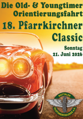Banner 18. Pfarrkirchner Classic - Die Old- & Youngtimer-Orientierungsfahrt