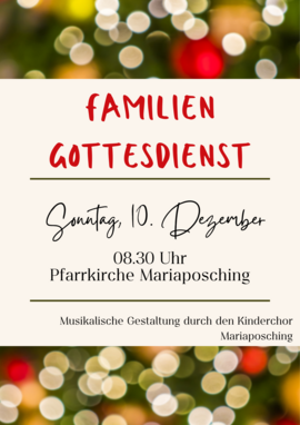 Banner Familiengottesdienst in Mariaposching