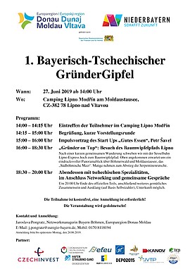 Banner 1. Bayerisch-Tschechischer GründerGipfel