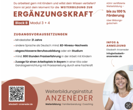 Banner Ergänzungskraft in bayerischen Kindertageseinrichtungen