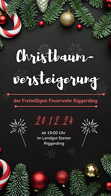 Banner Christbaumversteigerung Feuerwehr Riggerding