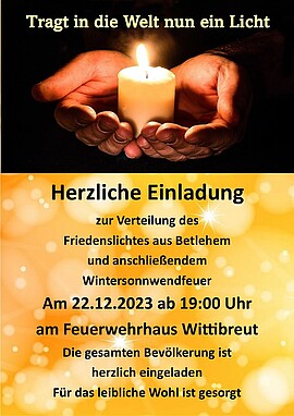 Banner Friedenslicht /Wintersonnwendfeuer