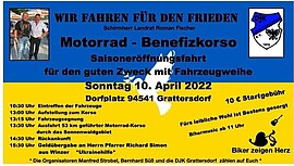 Banner Benefiz-Motorrad-Korso für UKRAINEHILFE 