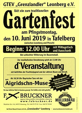 Banner Gartenfest Grenzlandler Leonberg