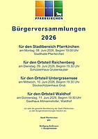 Logo Bürgerversammlung 2026 für den Ortsteil Waldhof