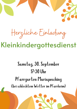 Banner Kleinkindergottesdienst an Erntedank