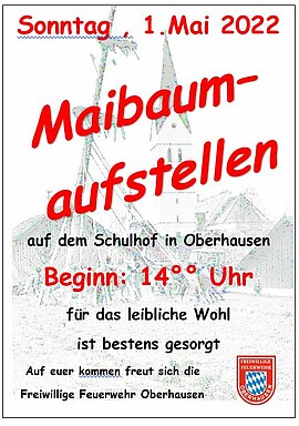 Banner Traditionelles Maibaum aufstellen