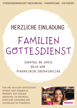Banner Familiengottesdienst in Niederwinkling